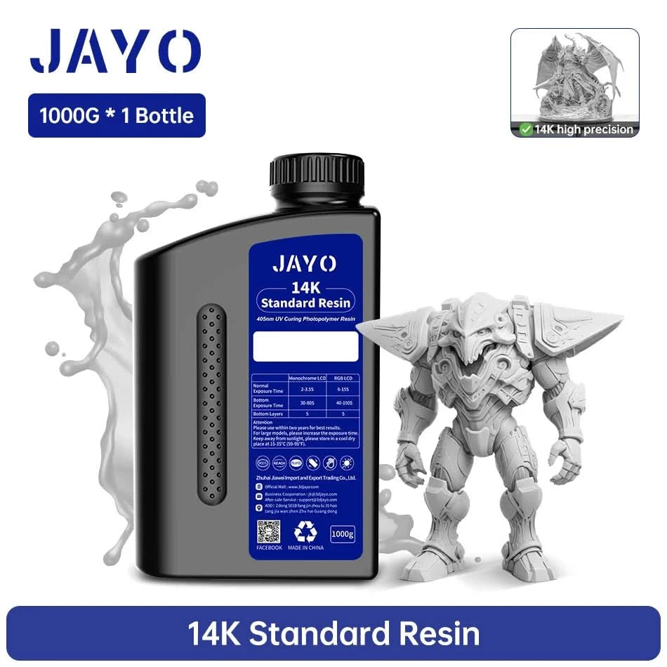 JAYO UV-Harz ABS-ähnlich/Standard/Pflanzlich/Nylon-ähnlich/Wasserwaschbar 1KG 405nm Flüssiges Rapid UV-Härtung für LCD 3D-Druckmaterial