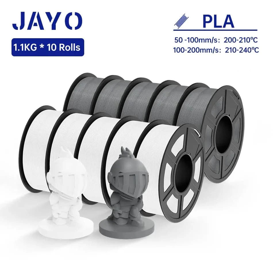 JAYO PLA / ABS / PETG / Silk / ASA / TPU / PLA+ Filament 10 Rollen 3D-Drucker-Filament 1.75MM 0.65/1/1.1KG sauber gewickeltes 3D-Filament