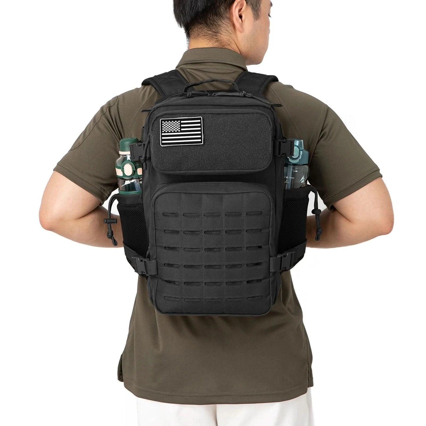 25L Taktischer Rucksack Outdoor Tasche Fitness Rucksack MOLLE Rucksack Damen/Herren Wander-Survival-Rucksack Herren Doppel-Getränkehalter