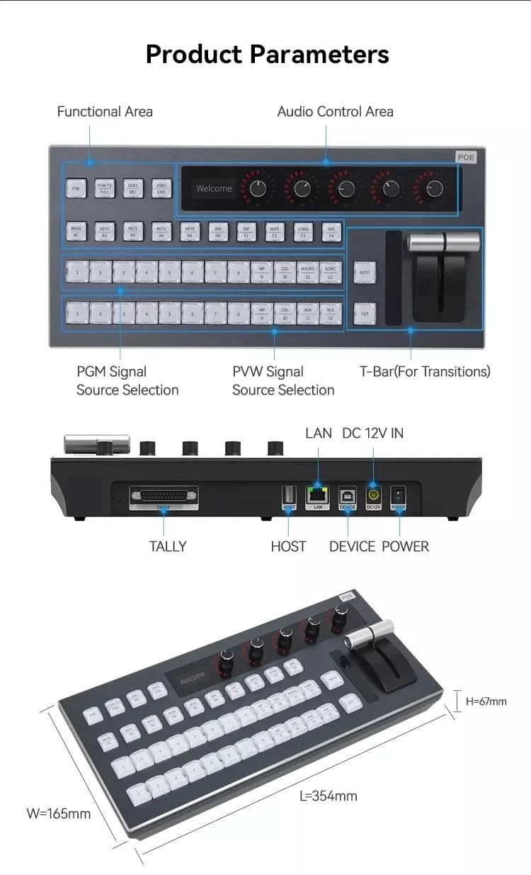 Atem Controller Blackmagic Schaltpult Bedienfeld Livestream Atem Mini Kamera Blackmagic vMix Software Video-Mischer