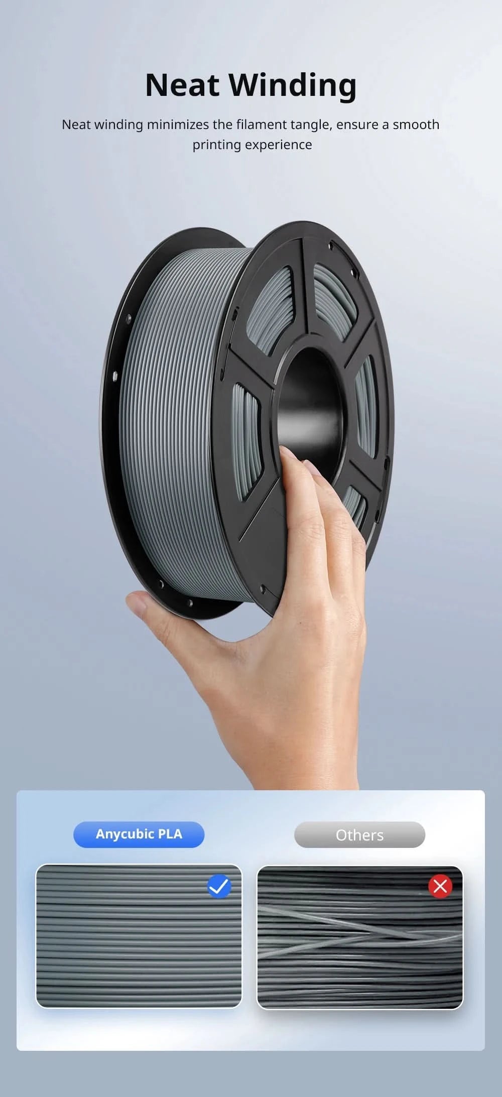 Anycubic PLA Filament 1.75mm 1kg/Rolle für FDM 3D-Drucker Druck Kunststoff Verbrauchsmaterial für Kobra 2 Neo Pro Max Plus