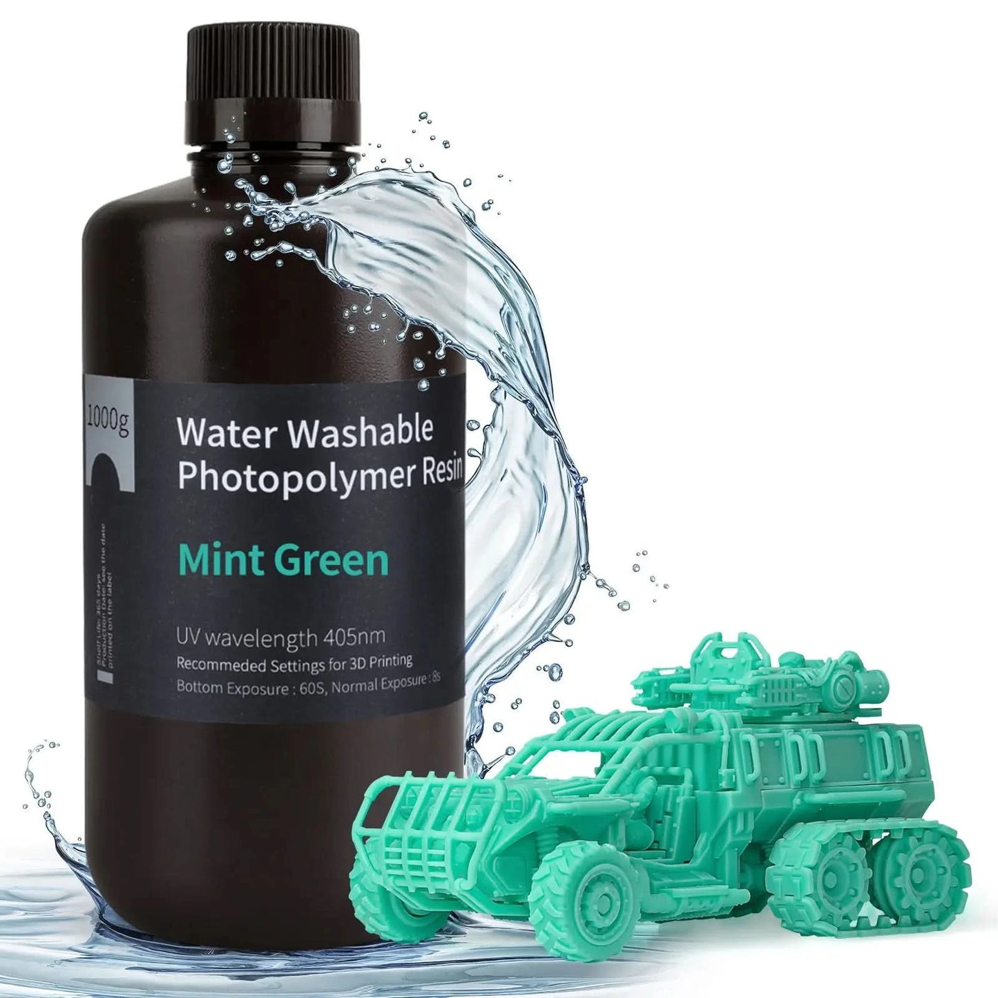 ELEGOO Water Washable 3D Druckerharz LCD UV-härtendes Harz 405nm Standard Photopolymerharz für LCD 3D-Druck 1000g 8 Farben