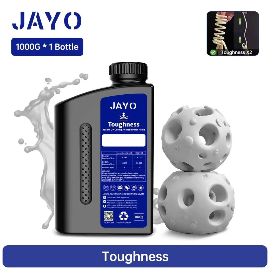 JAYO UV-Harz ABS-ähnlich/Standard/Pflanzlich/Nylon-ähnlich/Wasserwaschbar 1KG 405nm Flüssiges Rapid UV-Härtung für LCD 3D-Druckmaterial