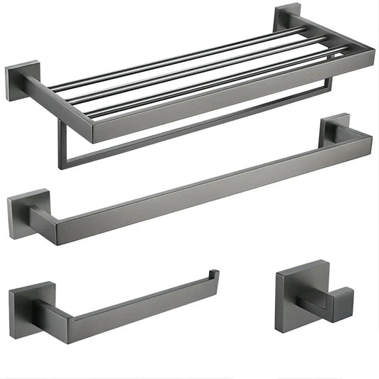 Gunmetal Stainless Steel Bathroom Accessorie Hardware Towel Rack,Toilet Paper Holder, Robe Hook, Towel Bar