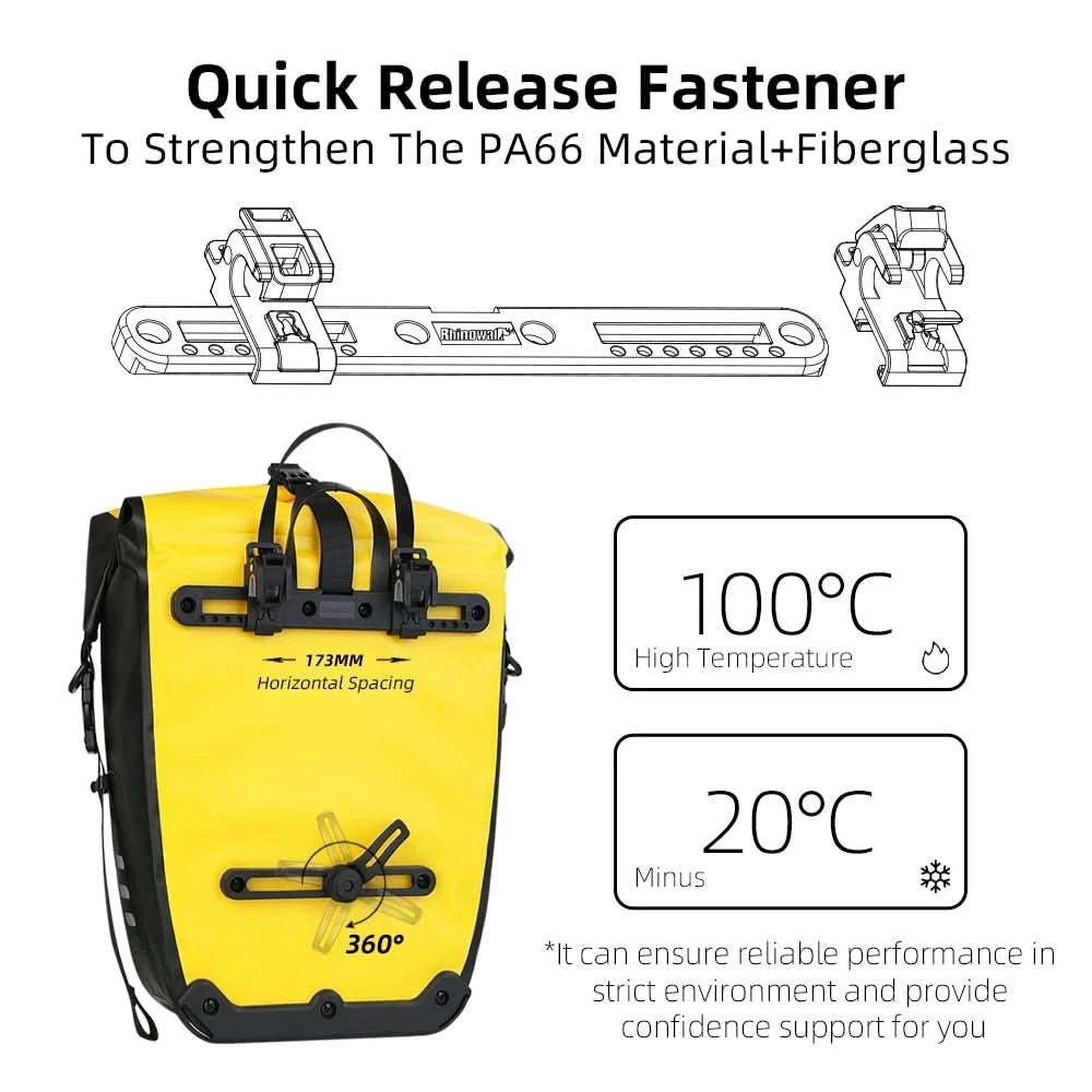 Rhinowalk Wasserdichte Fahrradtasche 20L/27L Reise Radtasche Korb Fahrrad Gepäckträger Hinten Sattel Tasche Fahrradtaschen & Packtaschen