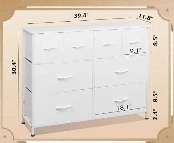 Living Room Closet Hallway White Bedroom Furniture Wide Steel Storage Organization Dresser Chest Drawers