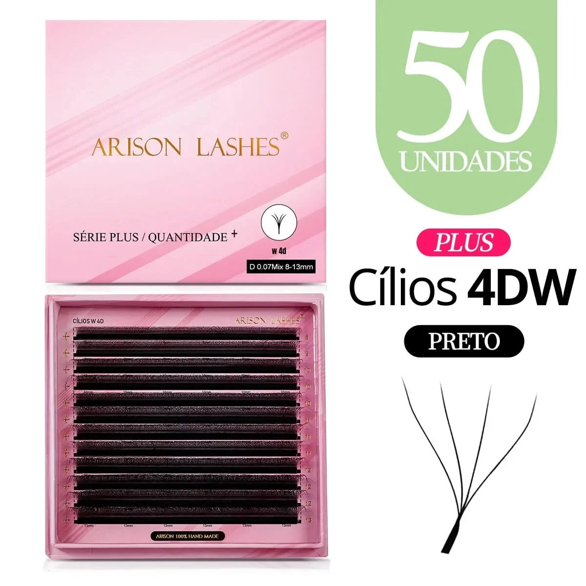 [Brazil Warehouse]ARISON Wholesale 10/30/50pcs YY/W-shape Lashes Premade Volume Eyelashes Extension 3D/4D/5D/6D/8D Lash