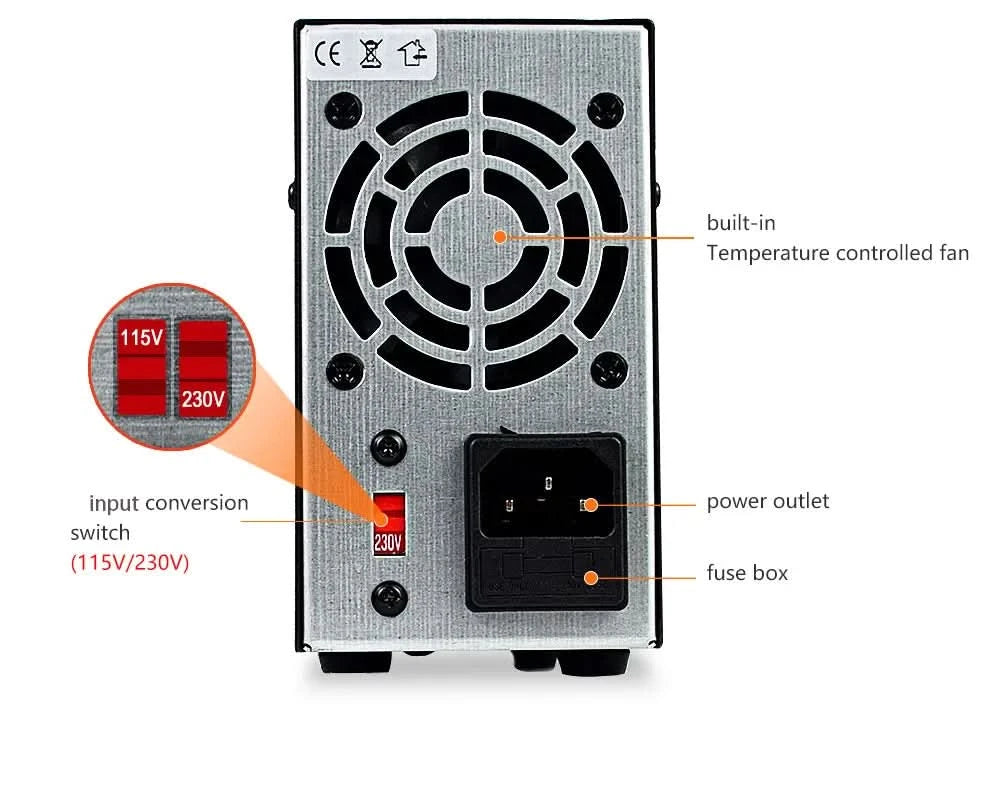 Wanptek Einstellbares Gleichstromnetzteil 30V 10A 60V 5A Labornetzgerät Stabilisiertes Netzteil Spannungsregler Schalter 220V