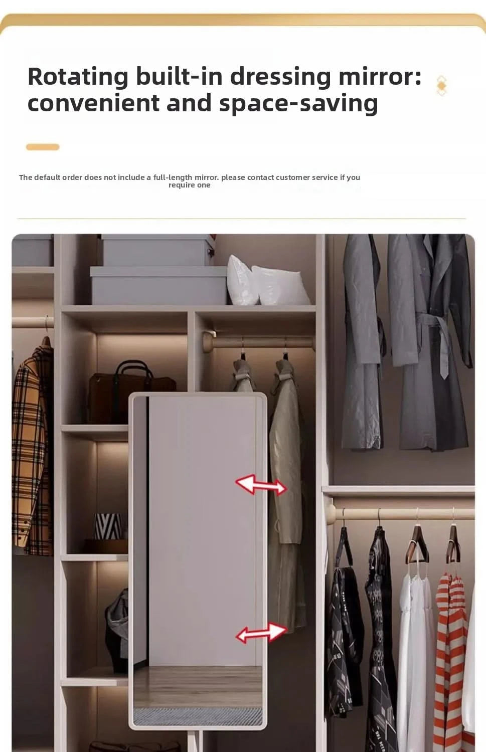 Light luxury sliding door clothes closet simple moder household bedroom wardrobe large storage armoire de rangement Furniture
