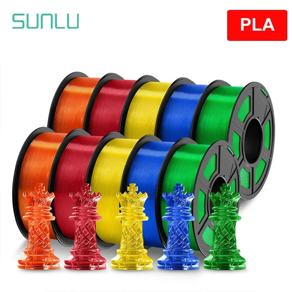 SUNLU 10KG 3D Filament PLA/PLA PLUS/PETG/Easy ABS Filament 1.75mm 10 Rollen 1KG sauber gewickeltes 3D-Drucker-Filament für 3D-Drucker