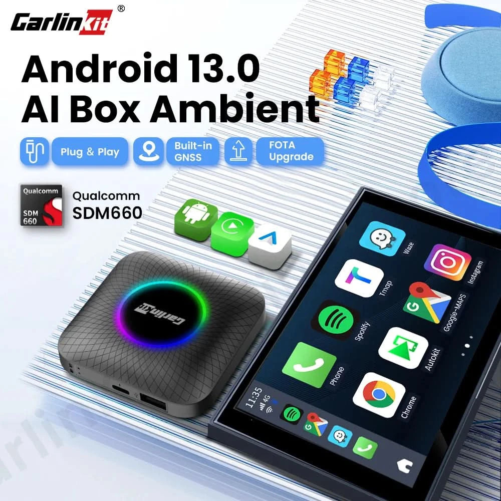 Carlinkit SDM660 Aibox Android 13 USB-A CarPlay Android Auto Wireless Adapter Unterstützt Online-Video Spotify Netflix Bluetooth Wifi