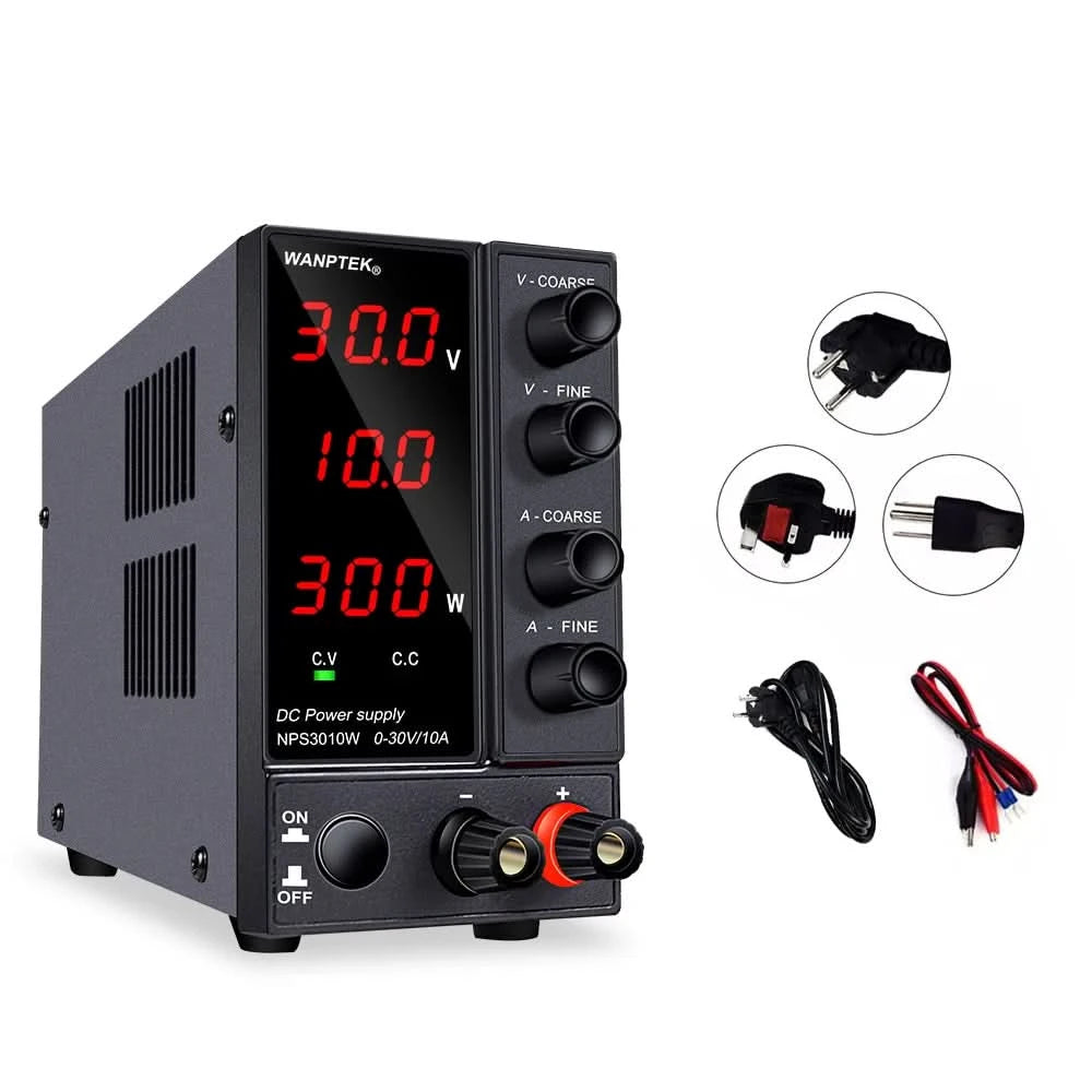 Wanptek Einstellbares Gleichstromnetzteil 30V 10A 60V 5A Labornetzgerät Stabilisiertes Netzteil Spannungsregler Schalter 220V