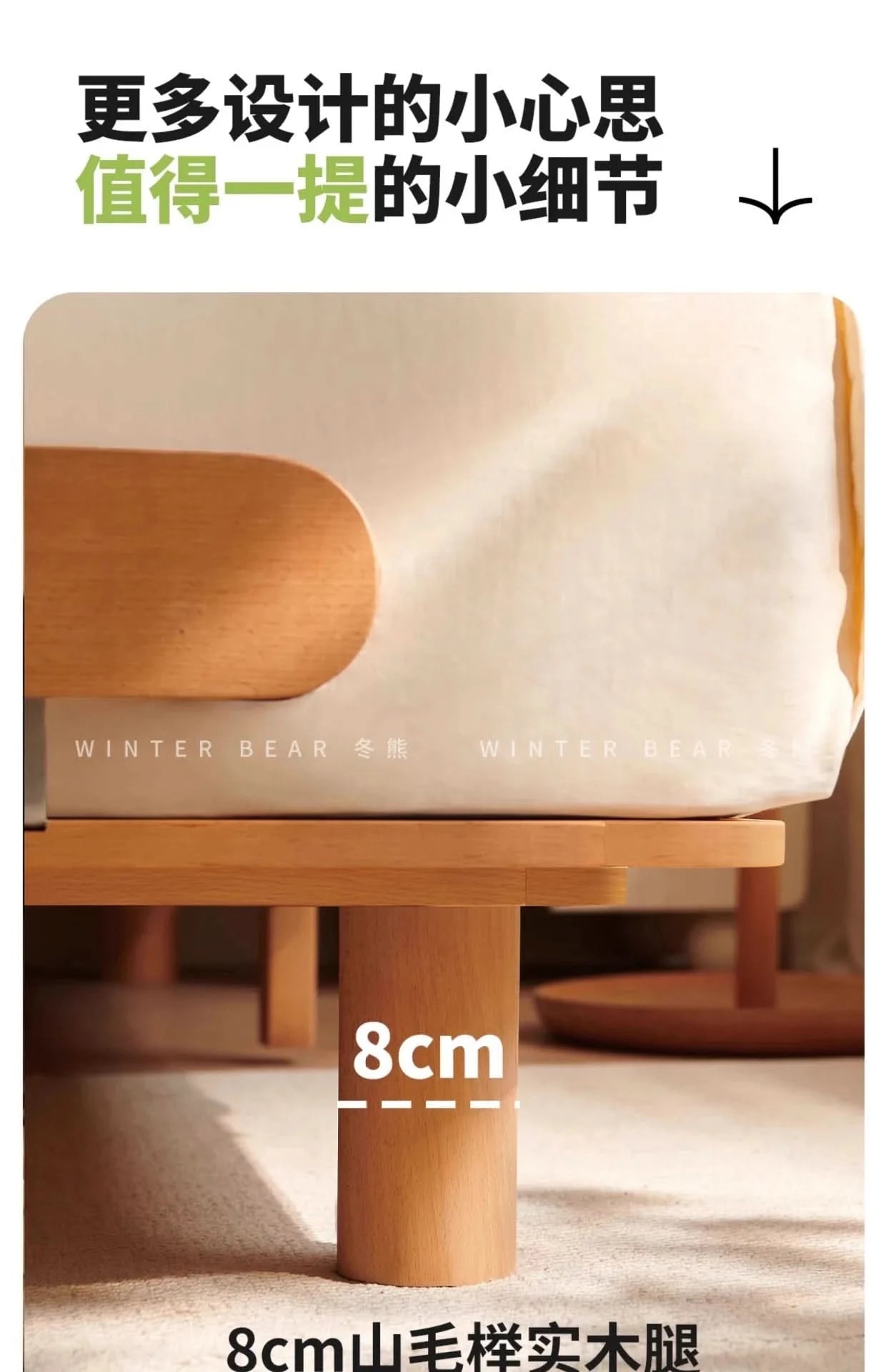 Boys and girls bed small apartment single bed 1.5 meters simple full solid wood tatami no bedside children's bed