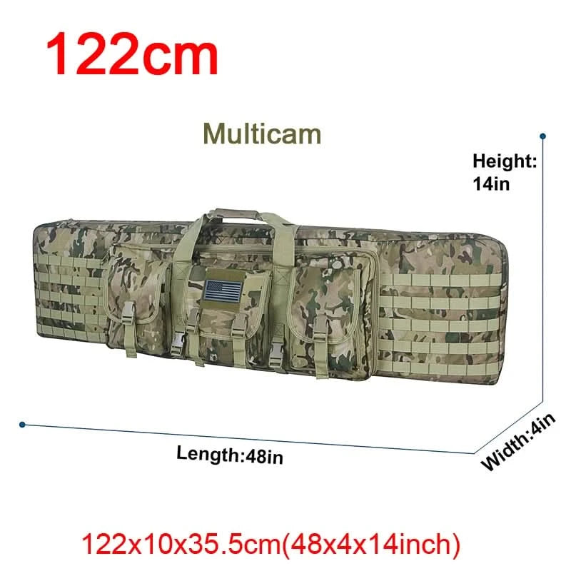 LQARMY 32 38 42 48 Zoll Taktische Doppelgewehrtasche Molle Gewehr-Tasche Scharfschützen Airsoft Gewehr-Tasche Rucksack Jagdwaffenholster