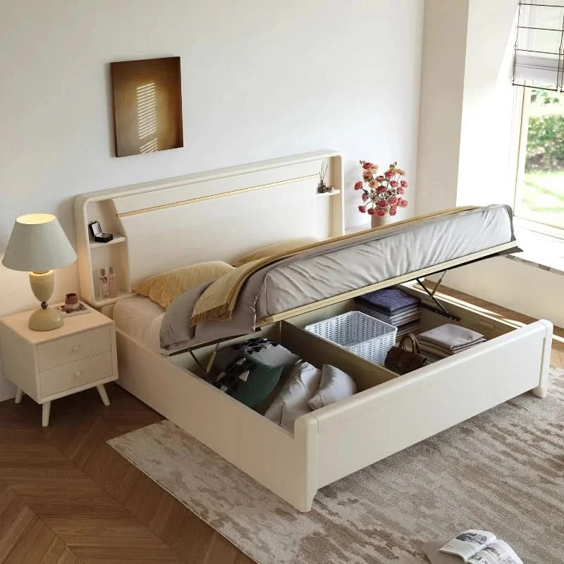 Bedside Table White Double Bed Wooden Bedding Teen Girls Queen Size Double Bed Frame High Clearance Hotel Bedroom Furnitures