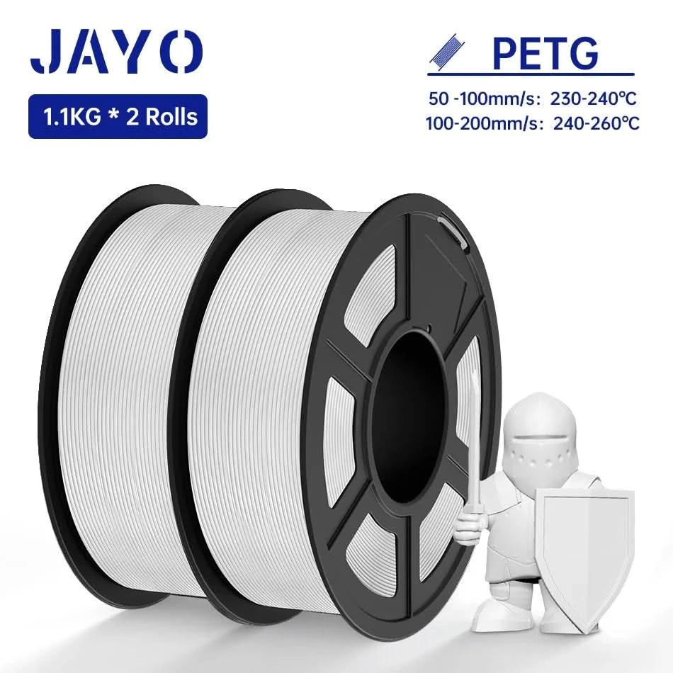 JAYO PETG/PLA/SILK/PLA Meta/PLA+/ABS 2 Rollen 3D-Drucker-Filament 1,75 mm Kreatives Modellmaterial für Kinder für 3D-Stift-Filament