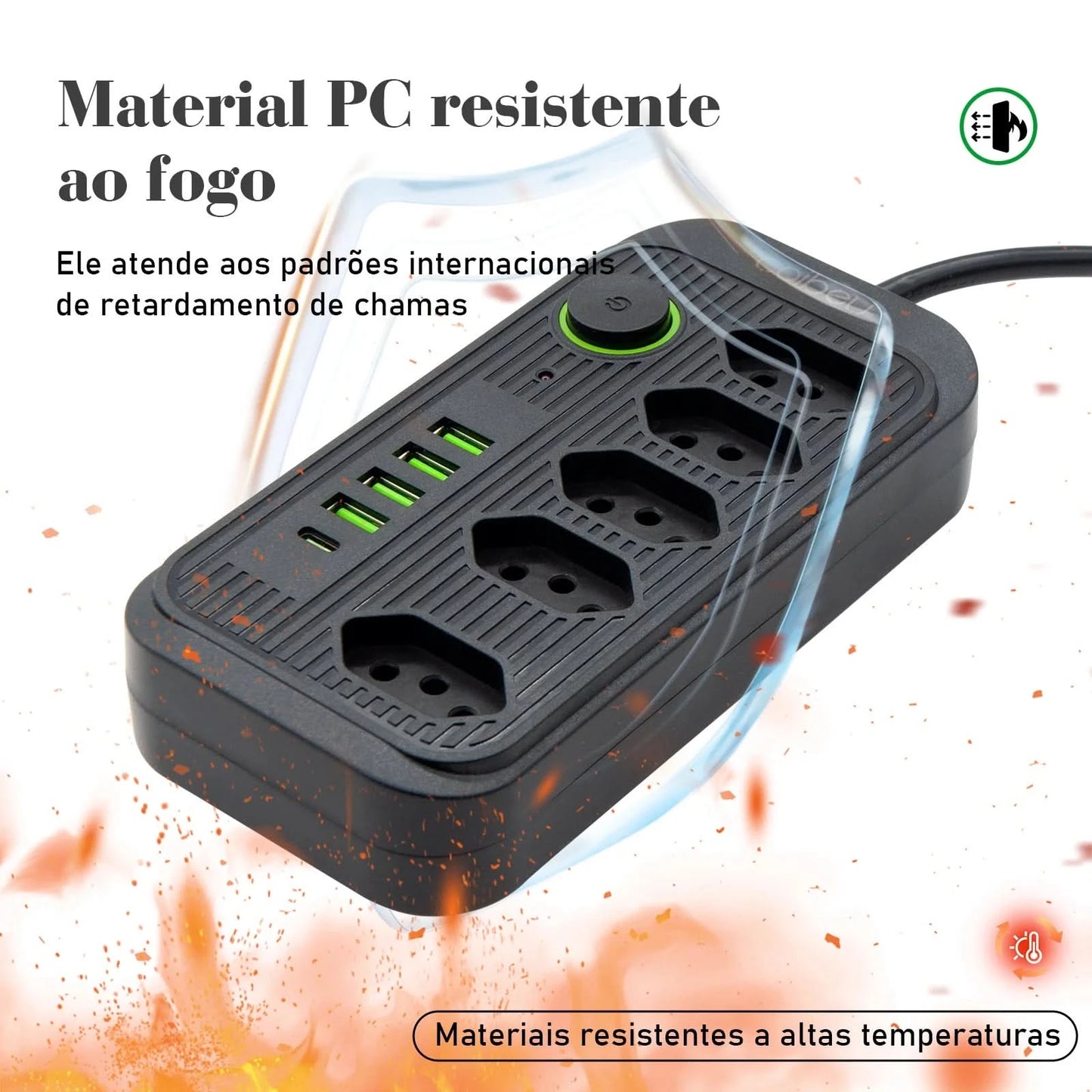 Mehrfachsteckdose, Steckdosenleiste, USB-Steckdose, Steckdosenleiste mit Filter, Steckdosenleiste, Verlängerungskabel, 110-220V, 10A