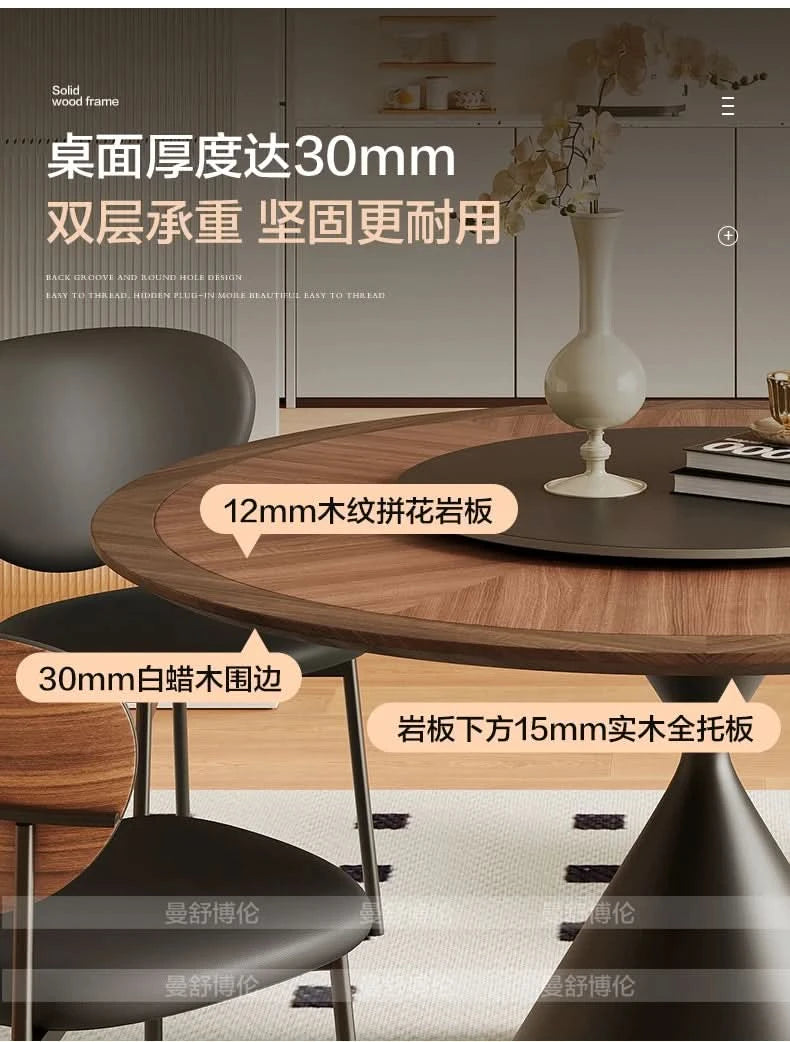 6 People Turntable Dining Table Vintage Legs Metal Design Round Coffee Table House Breakfast Juegos De Comedor Furnitures