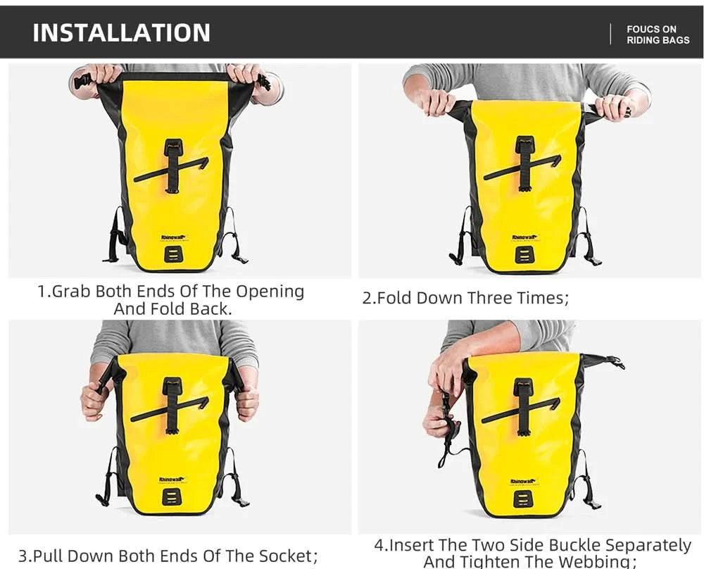 Rhinowalk Wasserdichte Fahrradtasche 20L/27L Reise Radtasche Korb Fahrrad Gepäckträger Hinten Sattel Tasche Fahrradtaschen & Packtaschen
