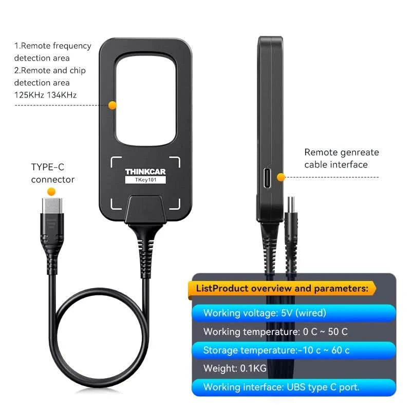 THINKCAR TKEY 101 Universal Car Key Programmer Equipment with 6 Unit Remote Key Supports Anti-Theft System For MUCAR 892BT 689BT