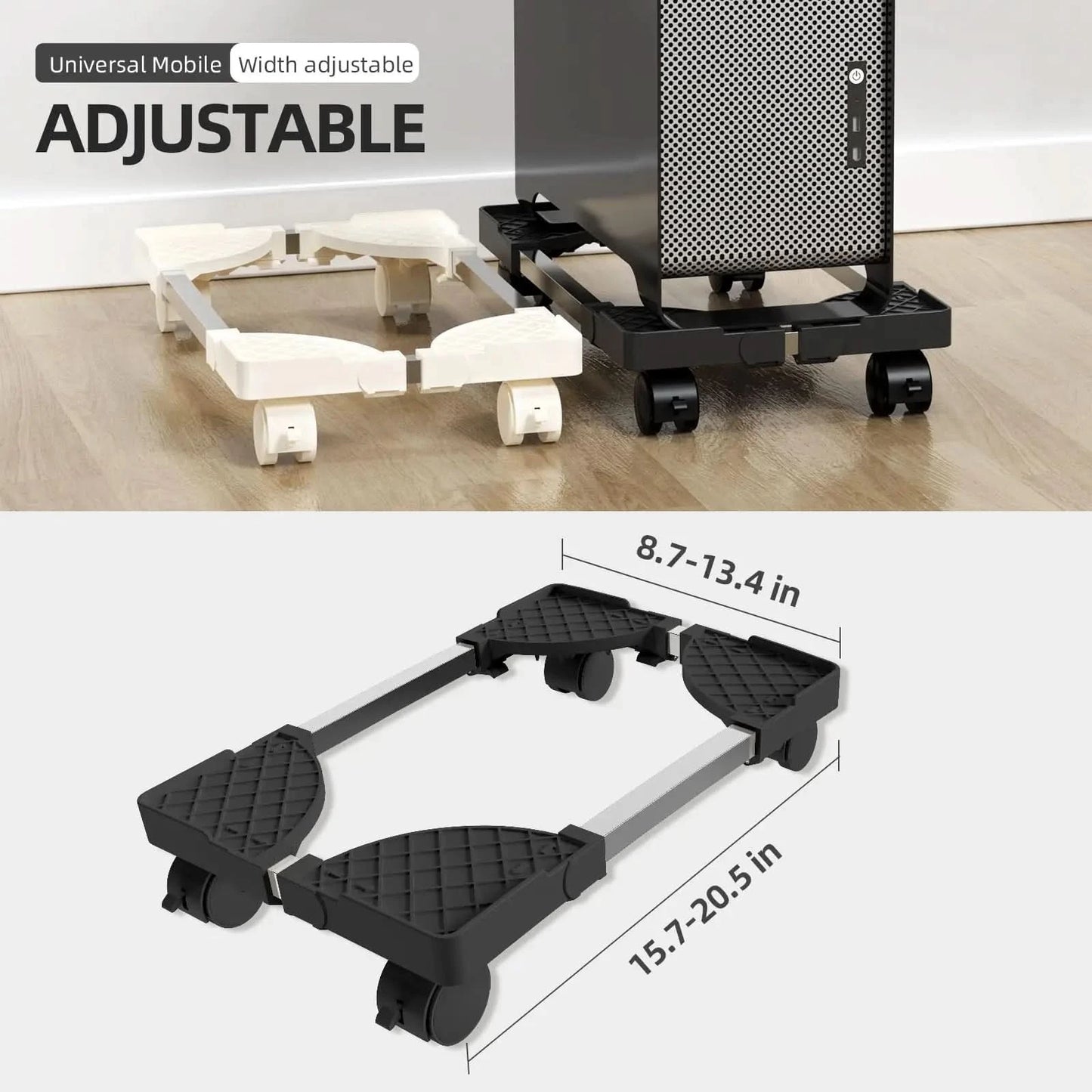 Computer Stand for Desktop Tower Fits Most PC Gaming Desk Accessories Pc Floor Riser Stand Adjustable Mobile CPU Stand