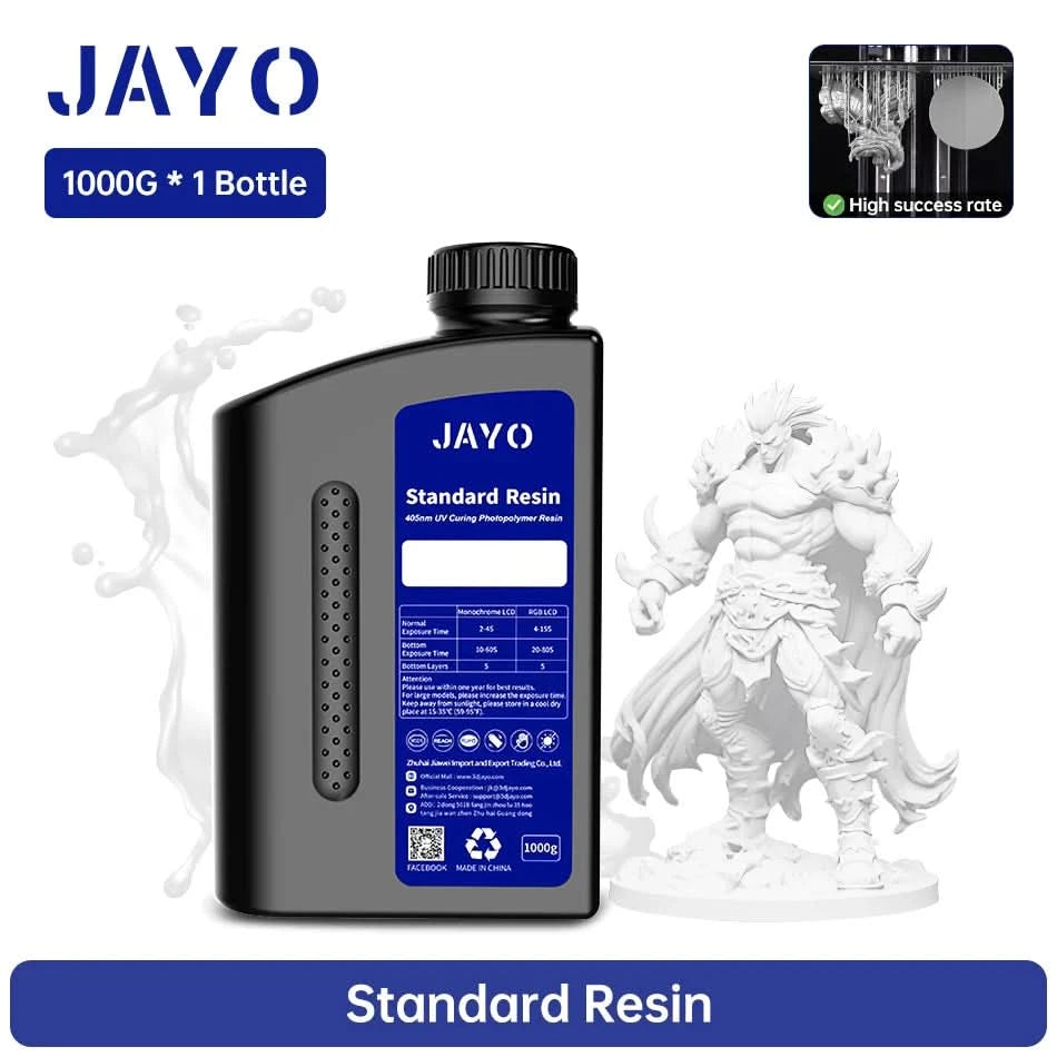 JAYO UV-Harz ABS-ähnlich/Standard/Pflanzlich/Nylon-ähnlich/Wasserwaschbar 1KG 405nm Flüssiges Rapid UV-Härtung für LCD 3D-Druckmaterial
