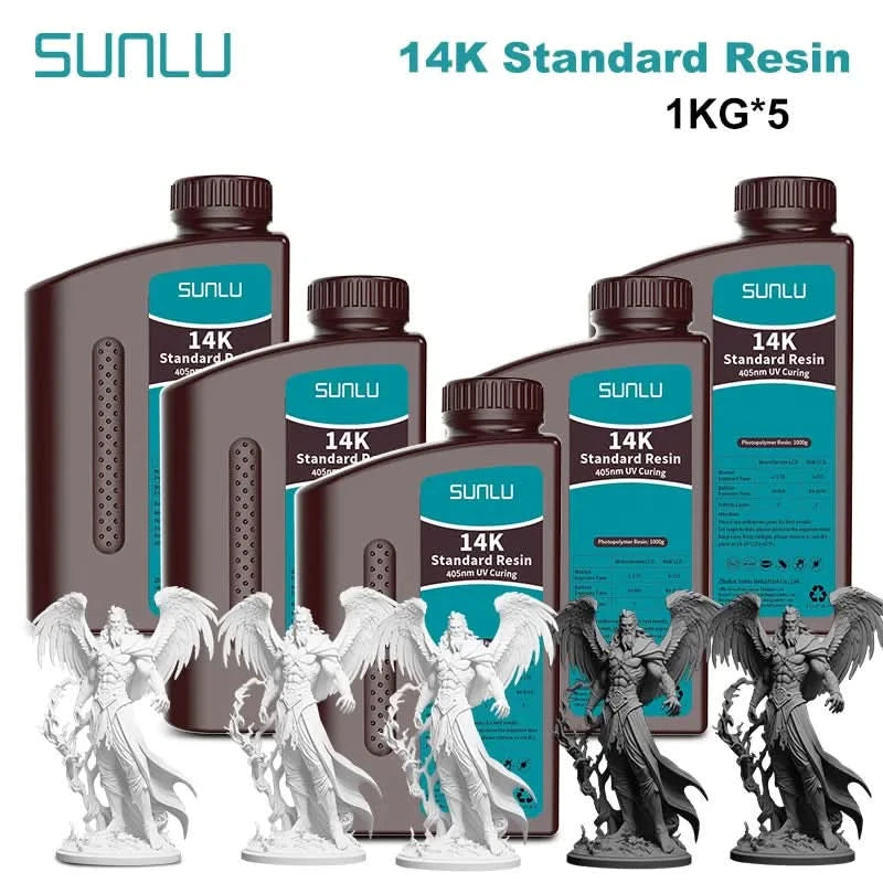 SUNLU 5KG Standard Plus/14K Standard Harz 1KG/Flasche 405nm schnellhärtendes UV-Photopolymerharz für LCD 3D-Druckermaterial