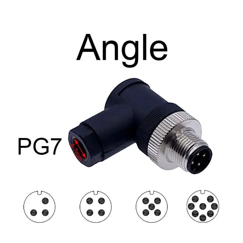 M12 sensor connector 4pin 5pin M12-8 waterproof male&female plug screw threaded coupling A Code sensor connectors