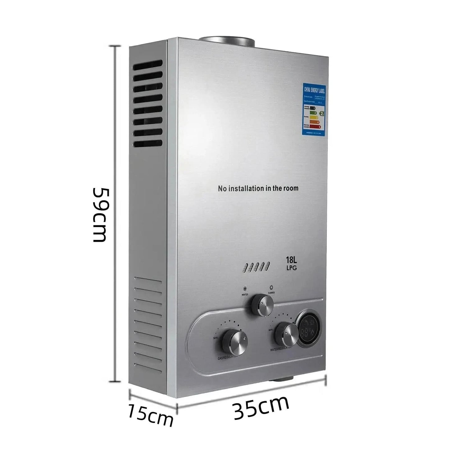 Sihao 6L 8L 10L 12L 16L 18L Flüssiggas-Durchlauferhitzer Sofortiger Gasboiler Butan Propan Gasboiler für Camping und Outdoor