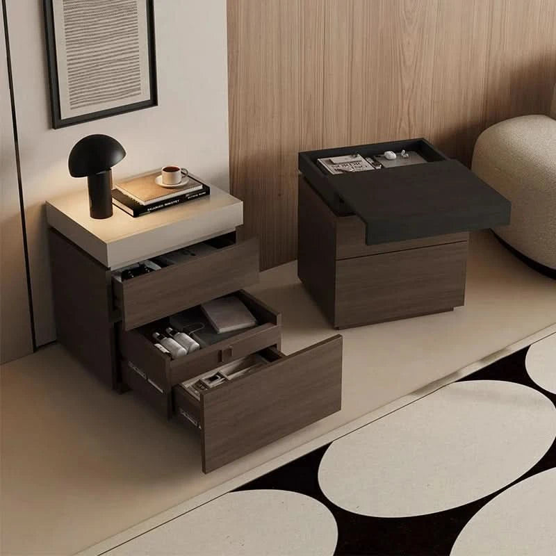 solid wood bedside cabinet multi-functional hidden compartment bedside hidden storage cabinet bedroom locker
