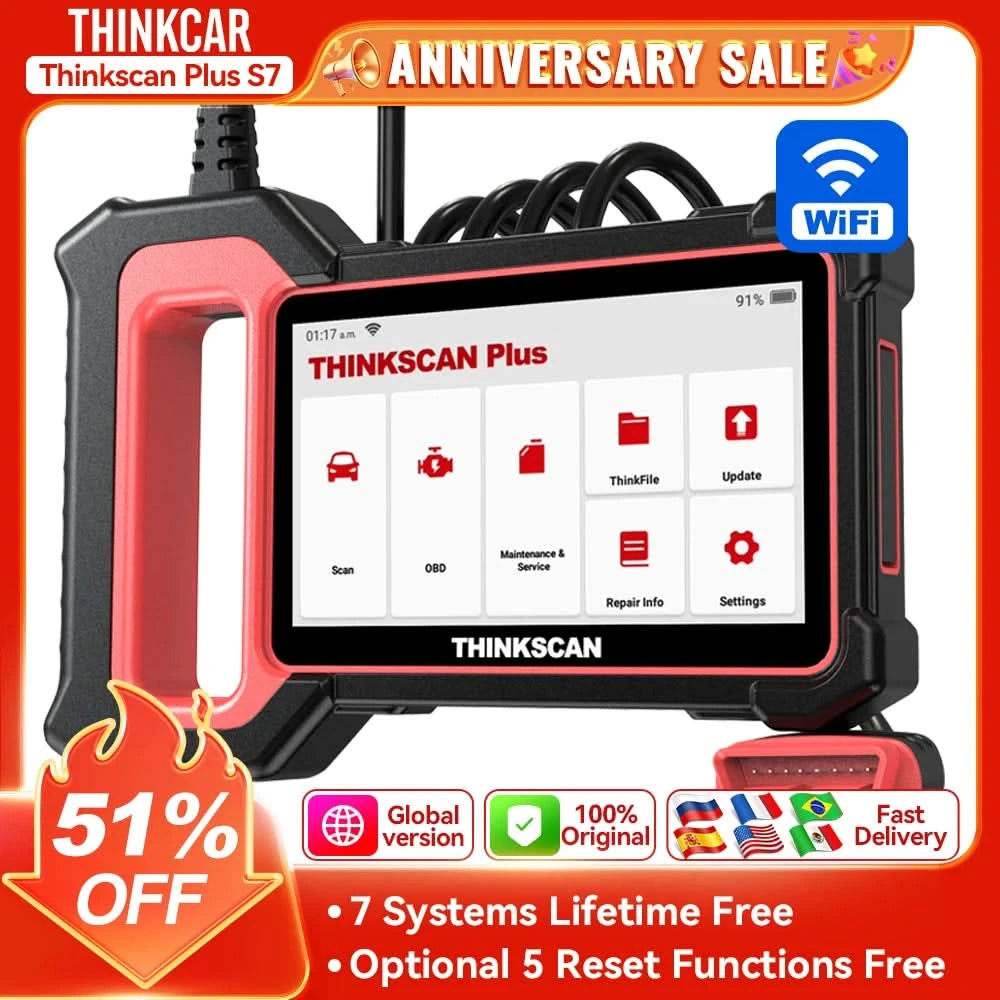 THINKSCAN PLUS S7 S6 S4 THINKCAR OBD2 Scanner Auto ABS, SRS, ECM, TCM, BCM, AC System Auto EOBDⅡ Diagnose-Scan-Tool Auto Codeleser