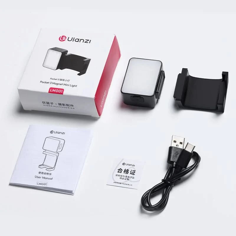Ulanzi LM001 Pocket 3 Mini-Licht 3-Stufen weiches Licht für DJI OSMO Pocket 3 für Fotografie Livestreaming Vlog LED-Videoleuchte