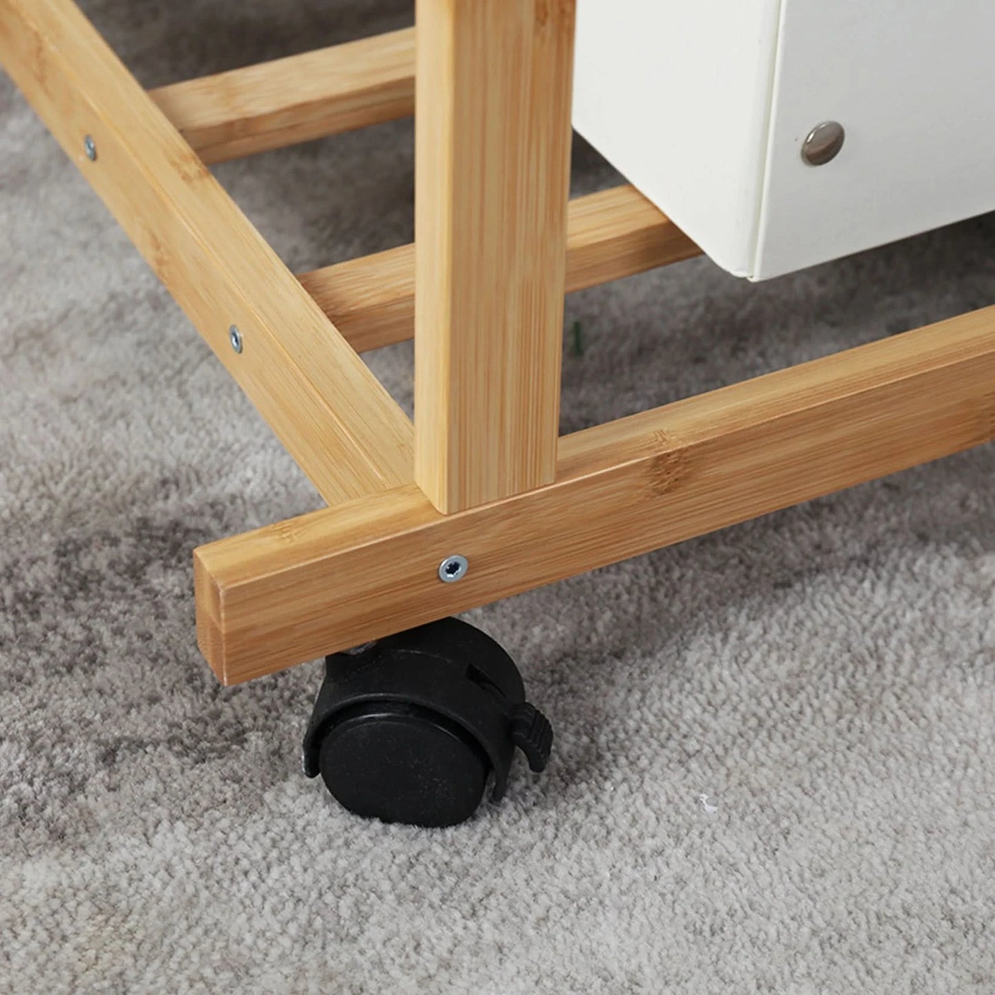 Bambus-Garderobe, Kleiderständer, Schwerlast-Kleiderregal mit Schuh- und Kleideraufbewahrungsablagen