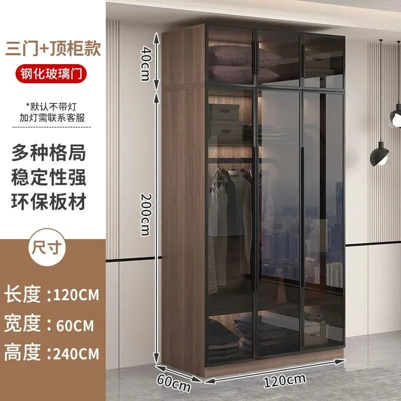 Glass light luxury corner cloakroom wardrobe Double clothes closet cabinets and wardrobes Cabinet dressing clothe home furniture