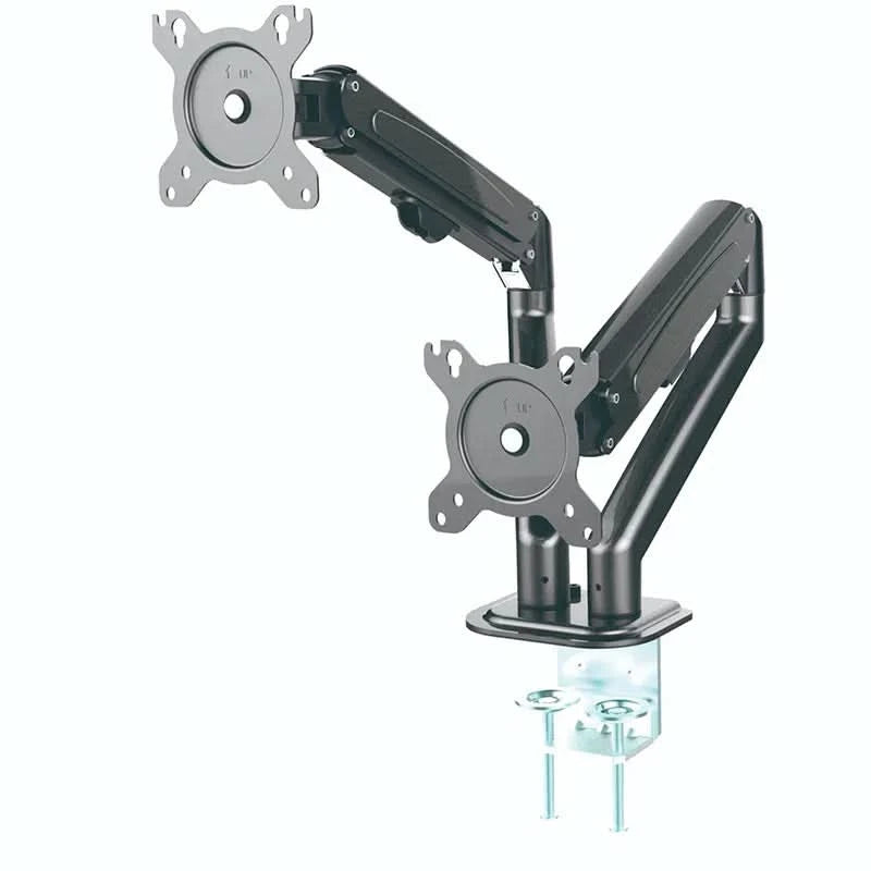 Hyvarwey G08-24 Dual Monitor Desktop Mount Bracket for 13 to 27-Inch LCD Screens Rotate & Tilt Adjust Two-Arm Desk Stand Support