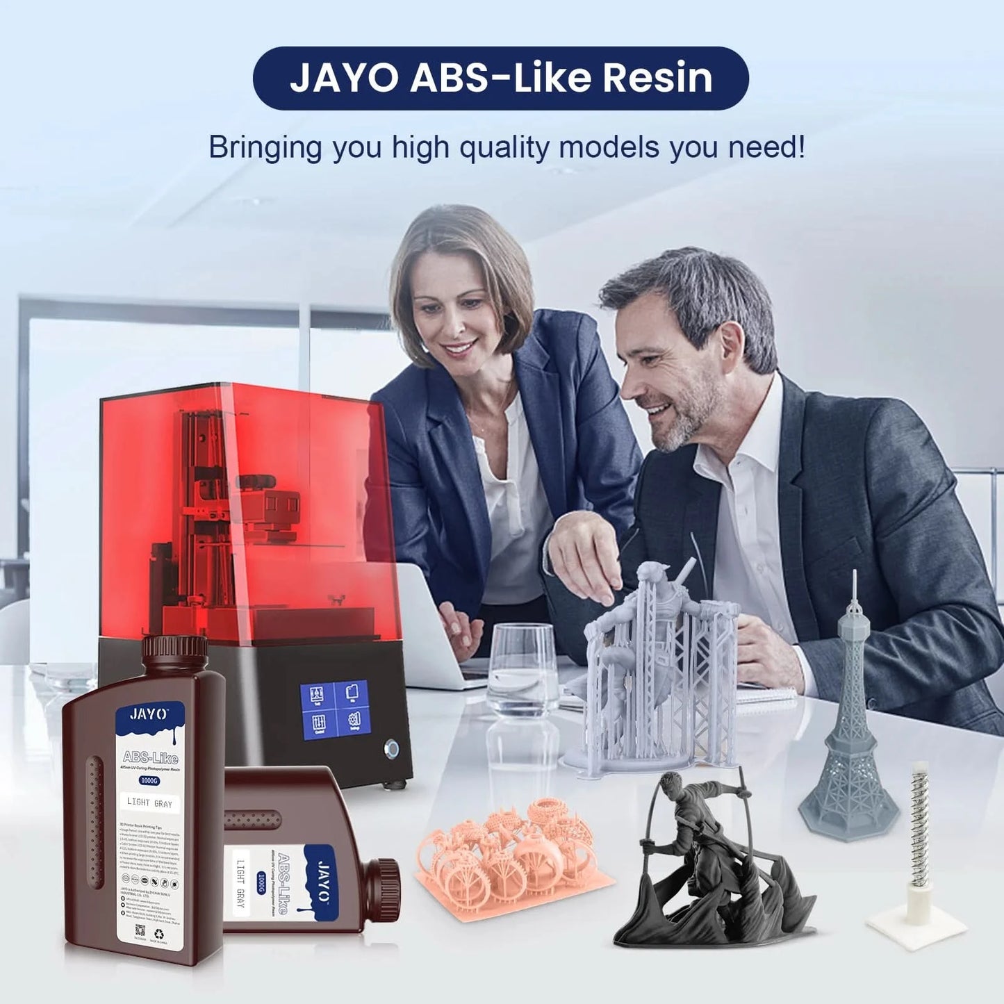 JAYO UV-Harz ABS-ähnlich/Standard/Pflanzlich/Nylon-ähnlich/Wasserwaschbar 1KG 405nm Flüssiges Rapid UV-Härtung für LCD 3D-Druckmaterial