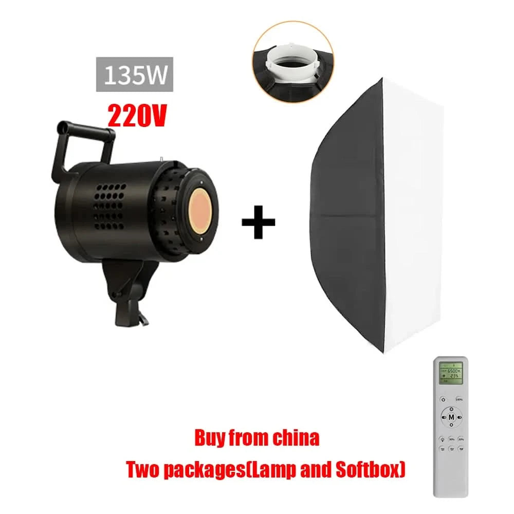 135W Photography LED COB Video Light  Daylight-Balanced Sun Lamp for Portrait Flash Studio Accessories Youtube Live