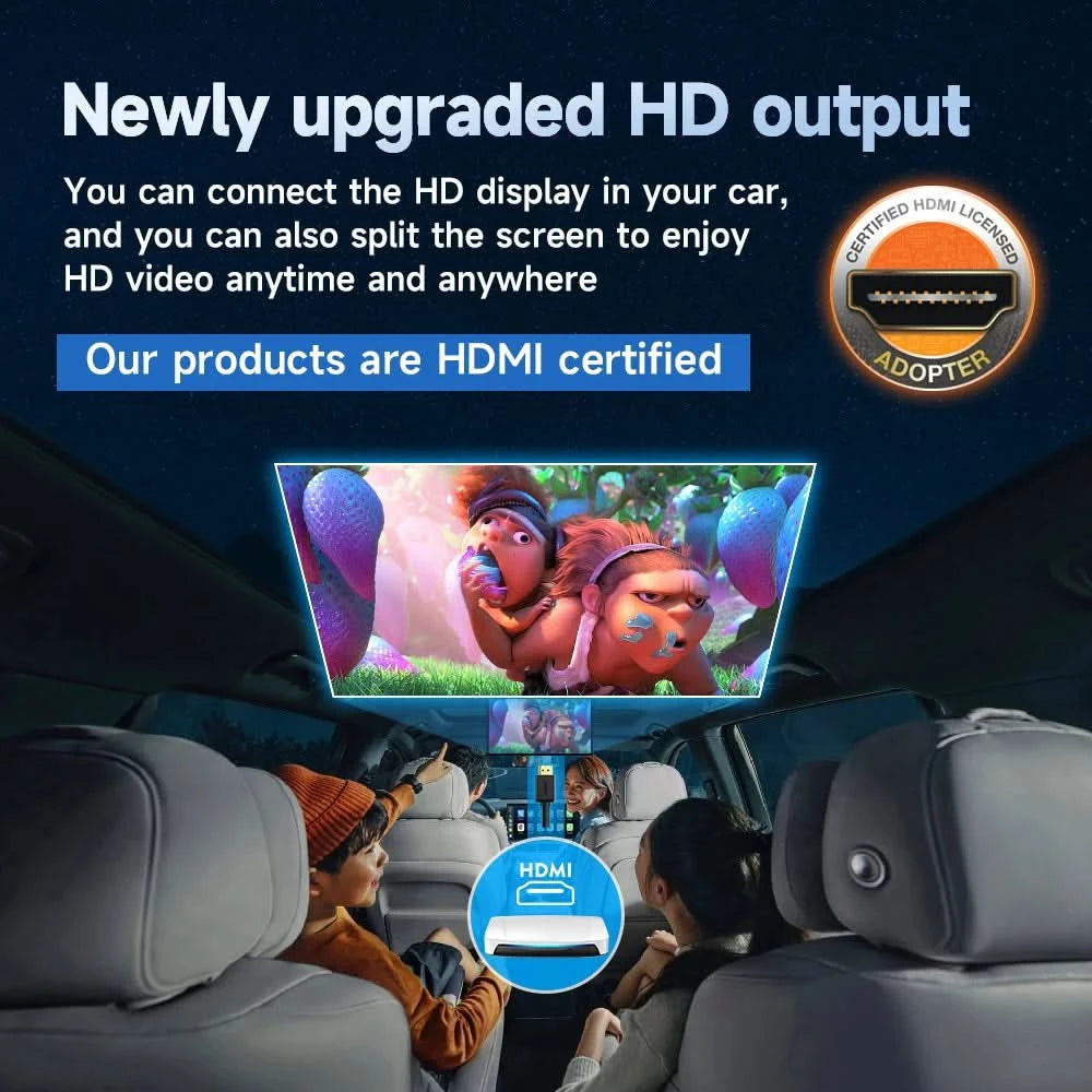 Carlinkit HDMI-Ausgang Auto TV Mate Carplay Qualcomm 6225 8-Core Android Auto Wireless Adapter unterstützt Youtube GPS Split Screen