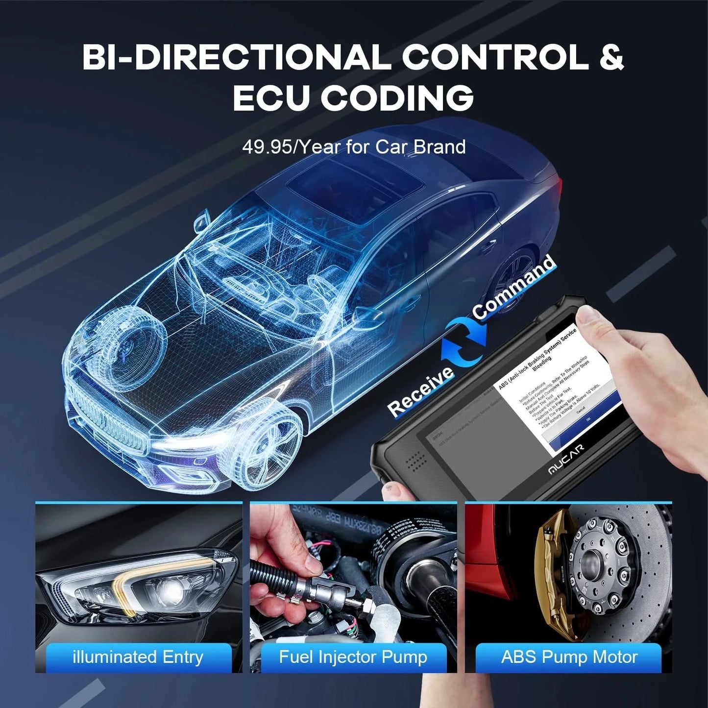 MUCAR VO6 Best Professional Car Diagnostic Tools Full System Automotive Obd2 Scanner OBD Auto Diagnosis 28 Resets Lifetime Free
