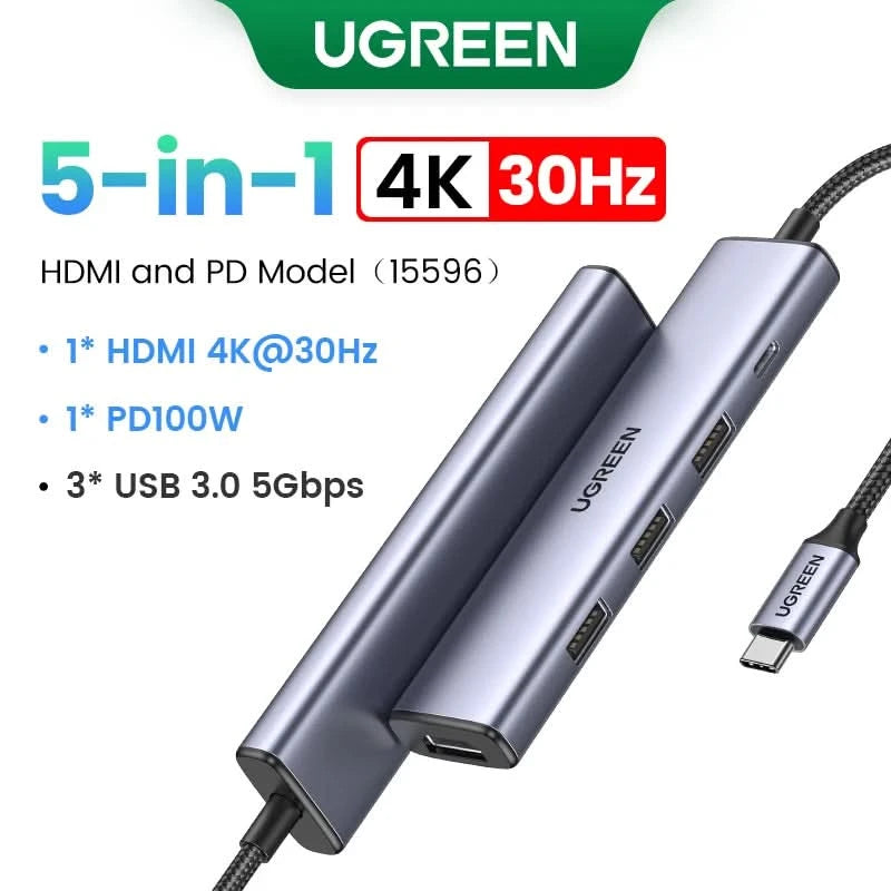UGREEN Dual HDMI USB-C HUB 8K 4K HDMI Adapter 10-in-1 Splitter mit RJ45 USB3.0 PD 100W Dock für MacBook Pro Air Laptop USB HUB
