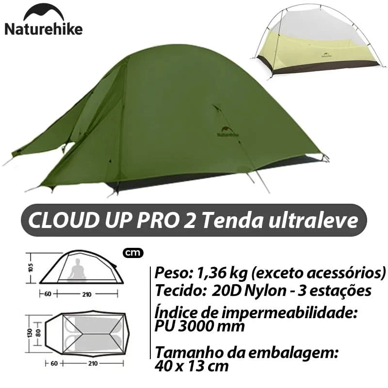 Naturehike Brazil Cloud Up 1-2-3P Camping Rucksack Outdoor Ultraleicht Wasserdichtes Zelt Camping Strandzelt