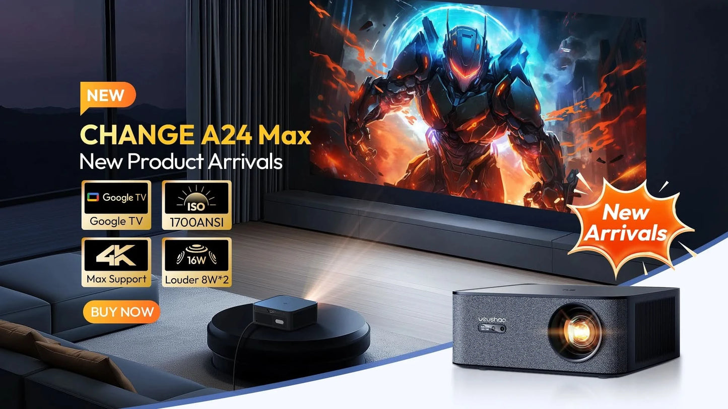 VEVSHAO Full HD Beamer A22 4K Video Smart TV für Zuhause WIFI 1080P 1000 Lumen Projektoren Medien Video Player Smart Beamer