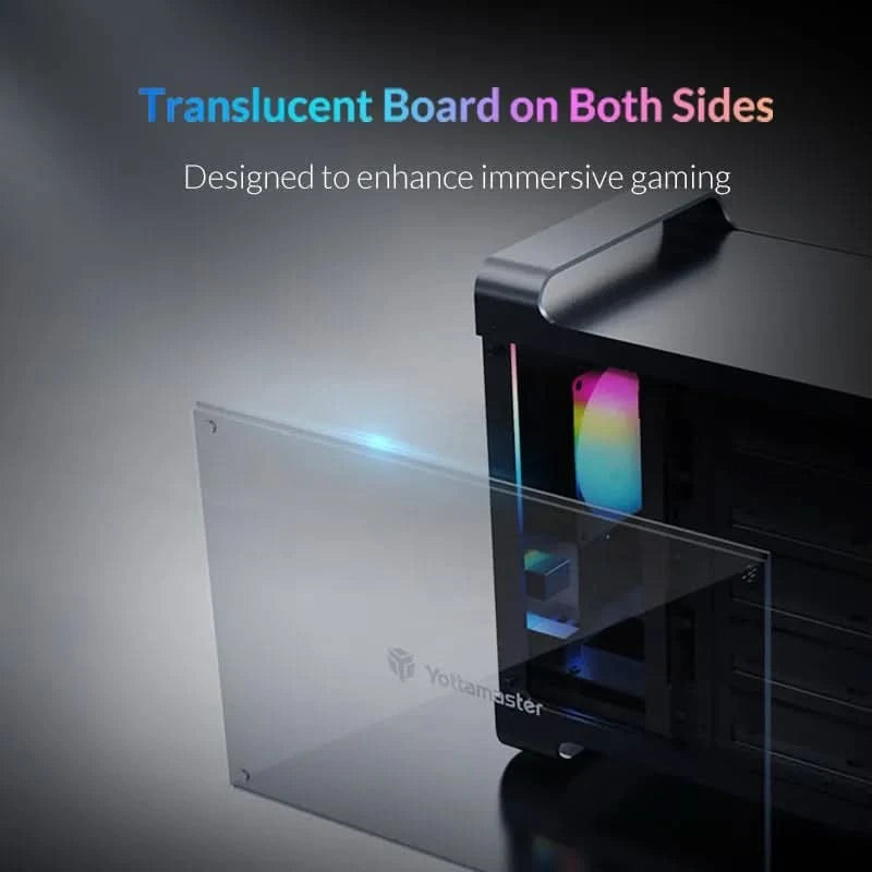 [DF4] Yottamaster 4 Bay RAID External HDD Enclosure 2.5" 3.5" SATA SSD Enclosure with 80mm RGB Silent Fan Support 64TB and RAID