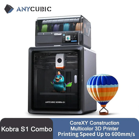 Anycubic Kobra S1 Combo Multi-Color 3D Printer Up to 600mm/s High Speed Printing Auto Leveling CoreXY Structure Direct Extruder
