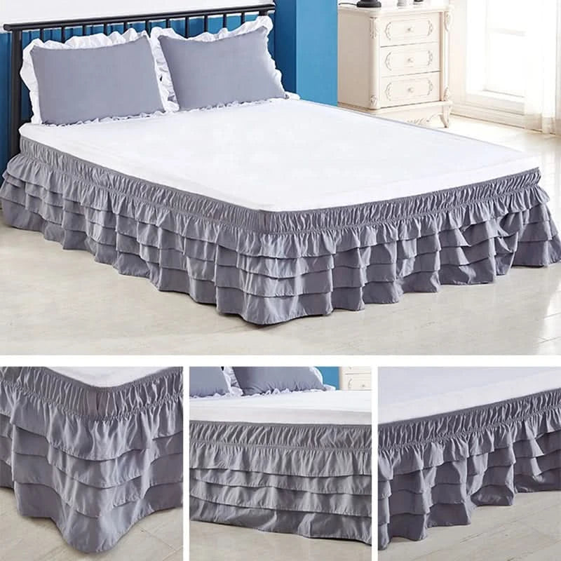 4-story Ruffle bed skirt surrounding elastic bedspread no surface family hotel double bed / full bed / king bed / king bed