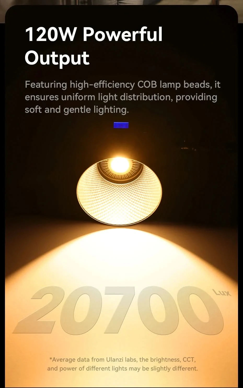 Ulanzi VL-120Bi VL-120C 120W V-Mount Video Light with Wireless Control CRI 95+ 2700K-6500K COB Lamp Indoor Outdoor Photography