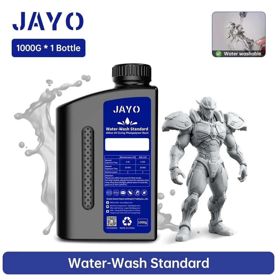 JAYO UV-Harz ABS-ähnlich/Standard/Pflanzlich/Nylon-ähnlich/Wasserwaschbar 1KG 405nm Flüssiges Rapid UV-Härtung für LCD 3D-Druckmaterial