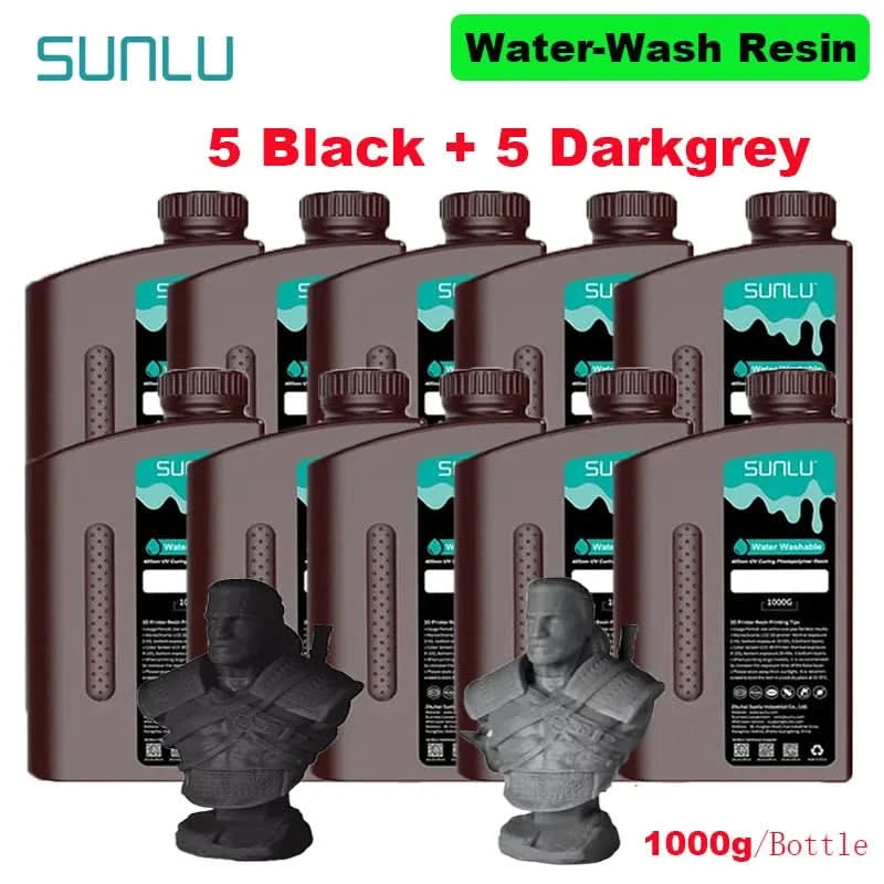 SUNLU 10KG  Standard / Water-Wash 3D Resin 405nm UV Resin For most SLA/DLP/LCD 3D Printer Material UV Sensitive 1kg