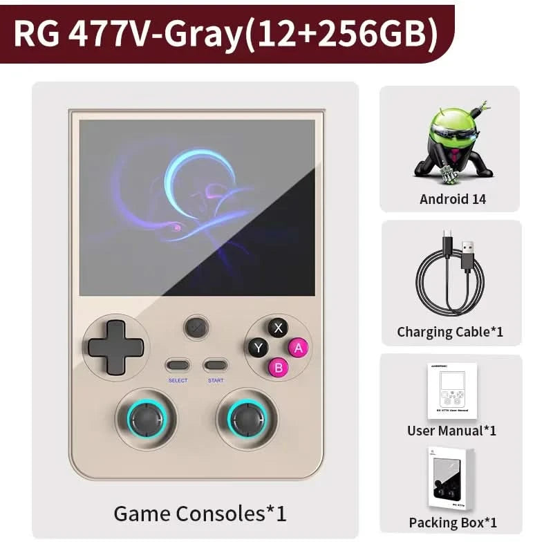 Anbernic RG477V Retro Handheld Video Game Console 4.7 LTPS In-Cell display Android14 5G SOC chip Video Player PSP PS2 RG 477V