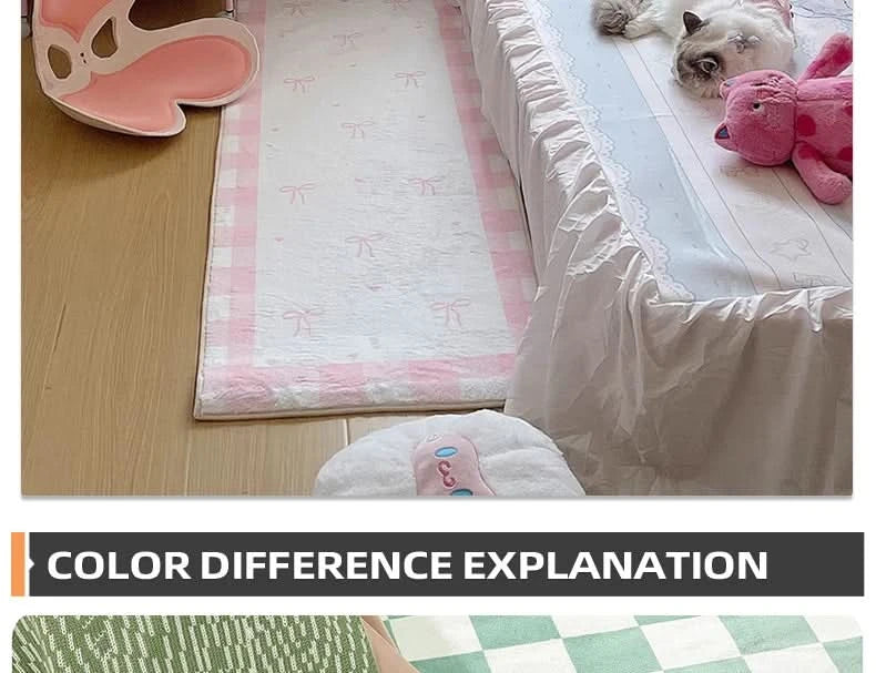 Bedroom Carpet Bedside Floor Mat Cute Soft Plush Room Decor Long Rug Comfortable Shaggy Korean Carpets Home Decoration 침실 카펫